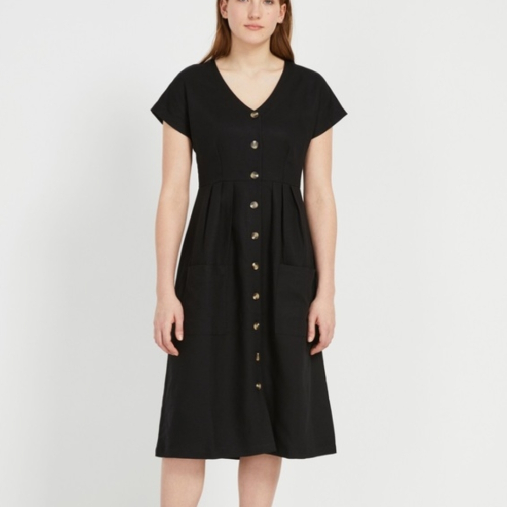 Preloved Frank & Oak Long Black Button Up Dress - Size medium